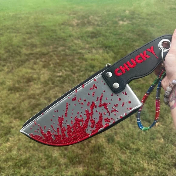 Spirit Halloween Purse Inspired by the Chucky Movie with hand placed rhinestones - Picture 1 of 10